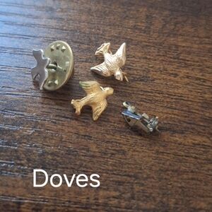 Vintage Gold and Silver Dove Pins Some GOLD FILL